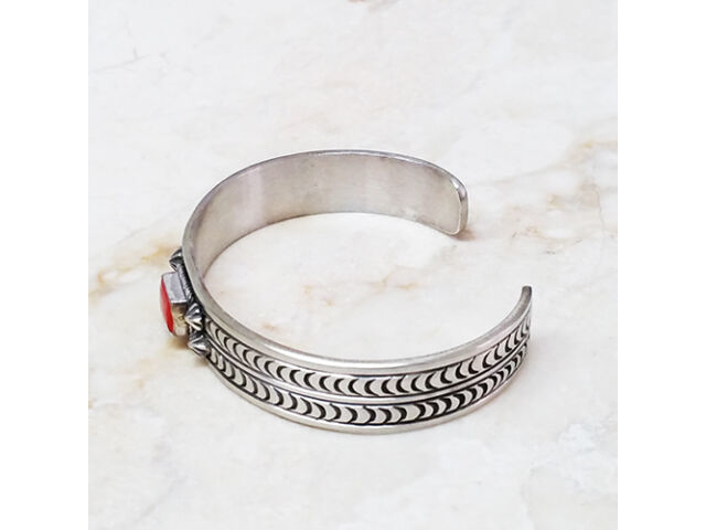 Aaron Toadlena Vintage Oxidized Sterling Silver Bracelet Cuff - 6