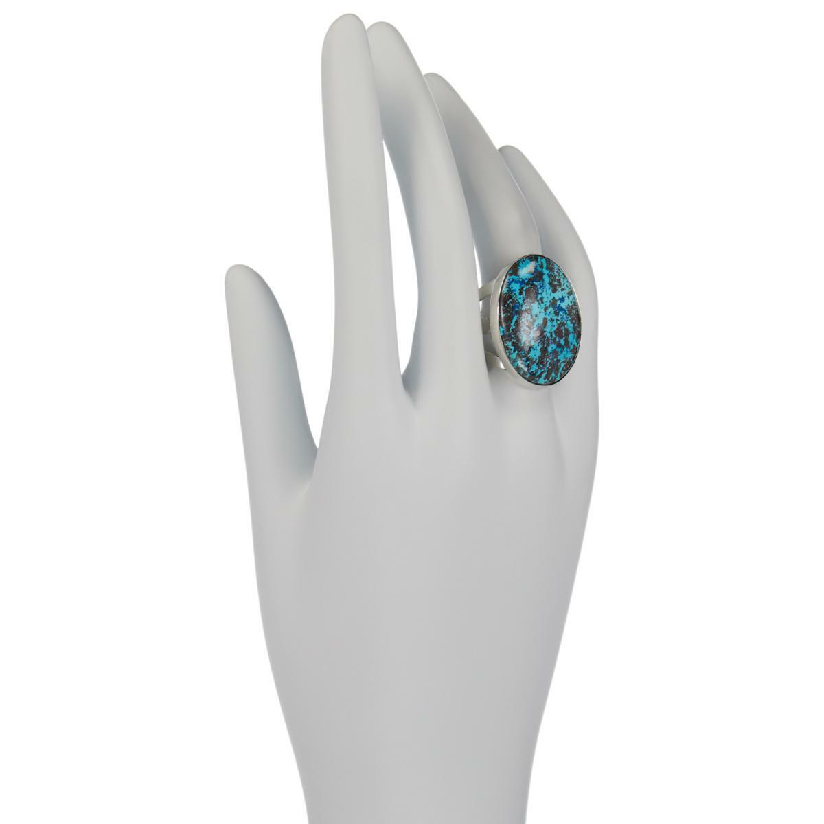 Jay King Sterling Silver Blue Forest Stone Oval Ring, Size 6