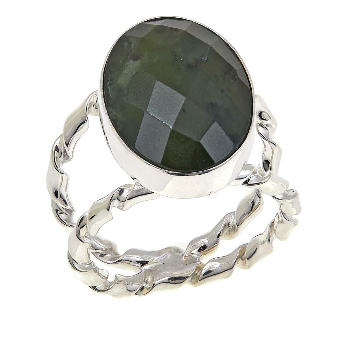 Jay King Oval Nephrite Jade Sterling Silver Ring, Size 6