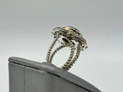Bali Designs Sterling Silver &18K Gold Accents Round Watermelon Quartz Ring, Size 8
