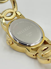 Bellezza Bronze Pave CZ & Pearl Dial Interlocked Watch,