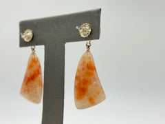 Jay King Sterling Silver Freeform Sunstone Drop Earrings, 1-1/2"