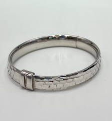 HSN Sterling Silver Mosaic Carve Cuff Bracelet, 6-3/4"