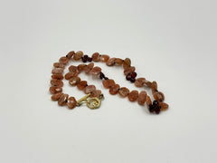 Rarities Sterling Silver Goldclad Faceted Sunstone & Garnet Toggle Necklace, 21"