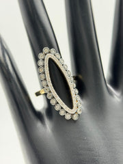 Rarities Sterling Silver Goldclad 0.76ctw Diamond Negative Space Oval Ring, Size 7