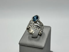 Or Paz Sterling Silver Pear Shaped London Blue Topaz Ring, Size 10