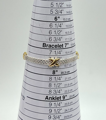 QVC Sterling Silver Two-tone "X" Mesh Bracelet, 8"