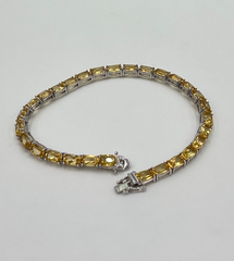 Colleen Lopez Sterling Silver Cushion-cut Citrine Bracelet, 7-1/2"
