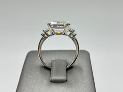 Absolute Sterling Silver Emerald-cut CZ Ring, Size 8