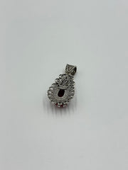 Ottoman Sterling Silver Raspberry Corundum Lead Pendant, 1-1/2"