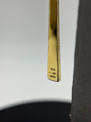 JoyaSterling Silver Goldclad crushed Diamond Drop Earrings, 2"