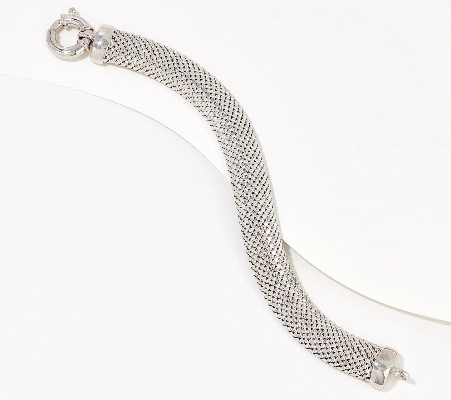 Italian Silver Hammered Popcorn-Style Bracelet 6-3/4" Sterling Silver
