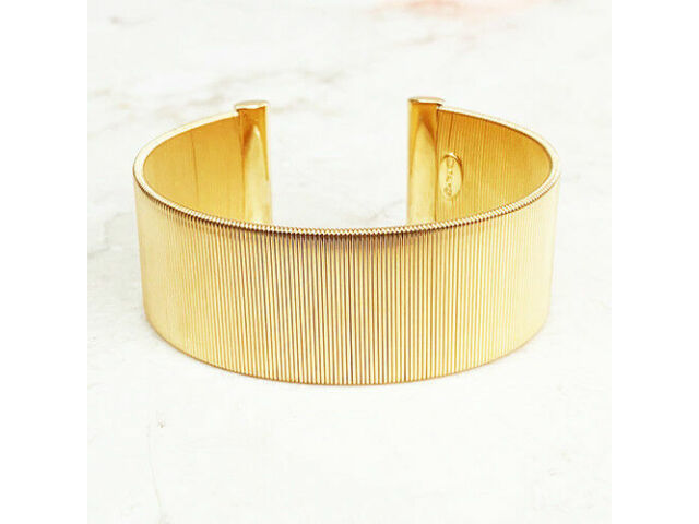 Italian Silver Sterling Goldtone Polished Wire Wrapped Cuff Bracelet QVC $205