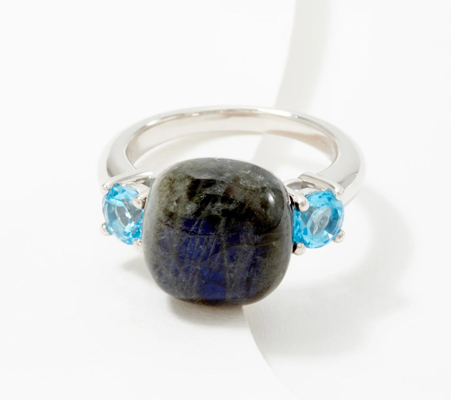 Affinity Gems Labradorite, blue topaz Ring Size 10 Sterling Silver