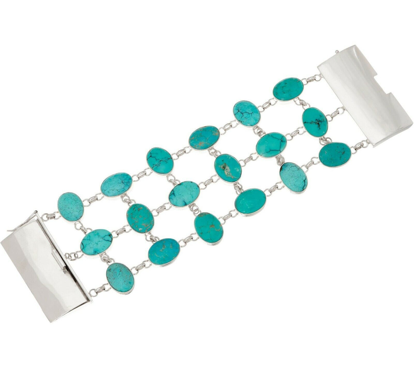 Exex By Claudia Agudelo Sterling Silver Turquoise Openwork 8" Bracelet Qvc $794