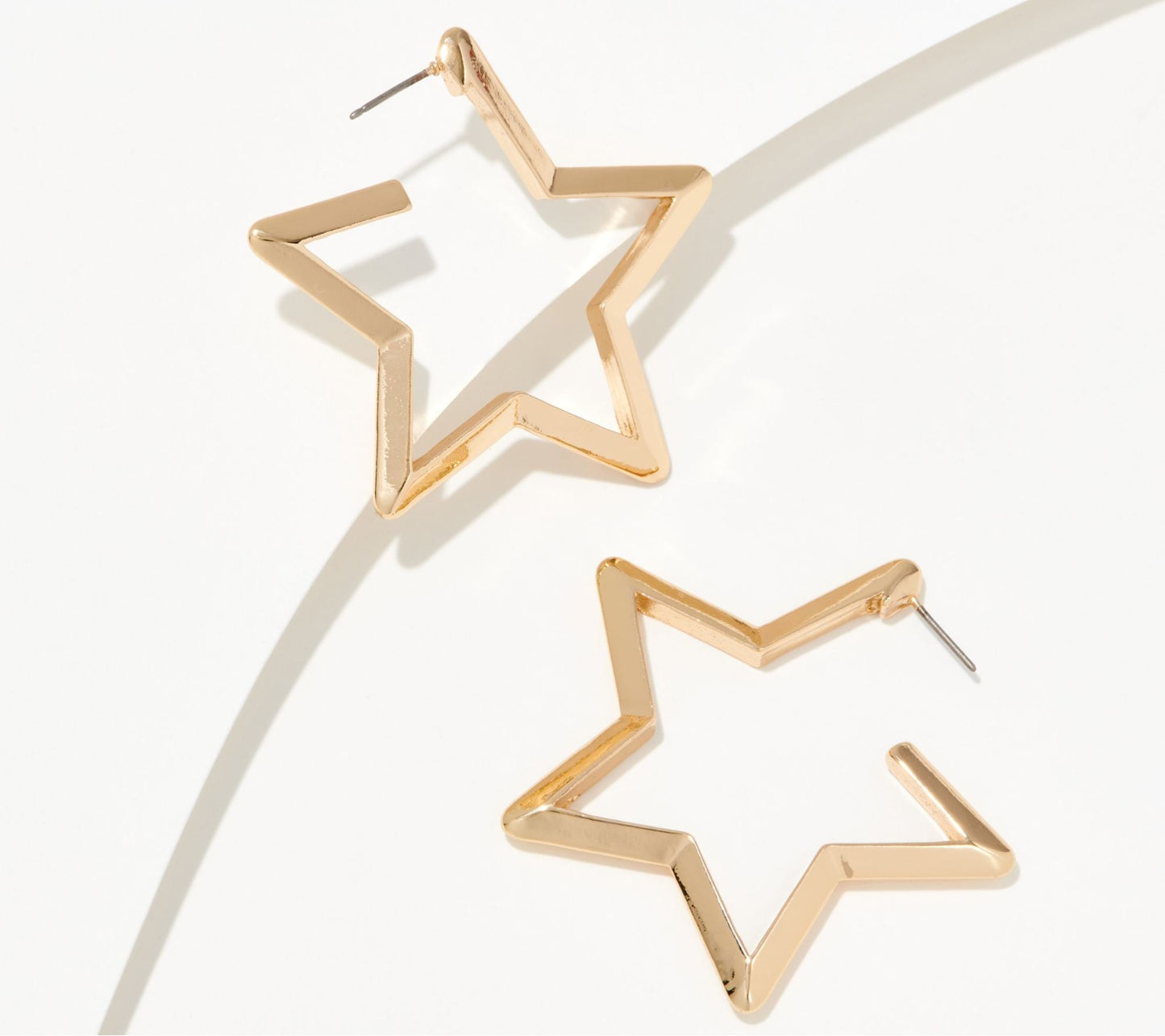 Joan Rivers Shine Bright Polished Star Hoop Earrings, GoldTone