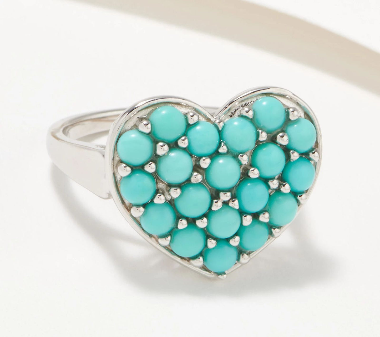 Affinity Gems Sleeping Beauty Turquoise Heart Shape Ring Size 9 Sterling Silver