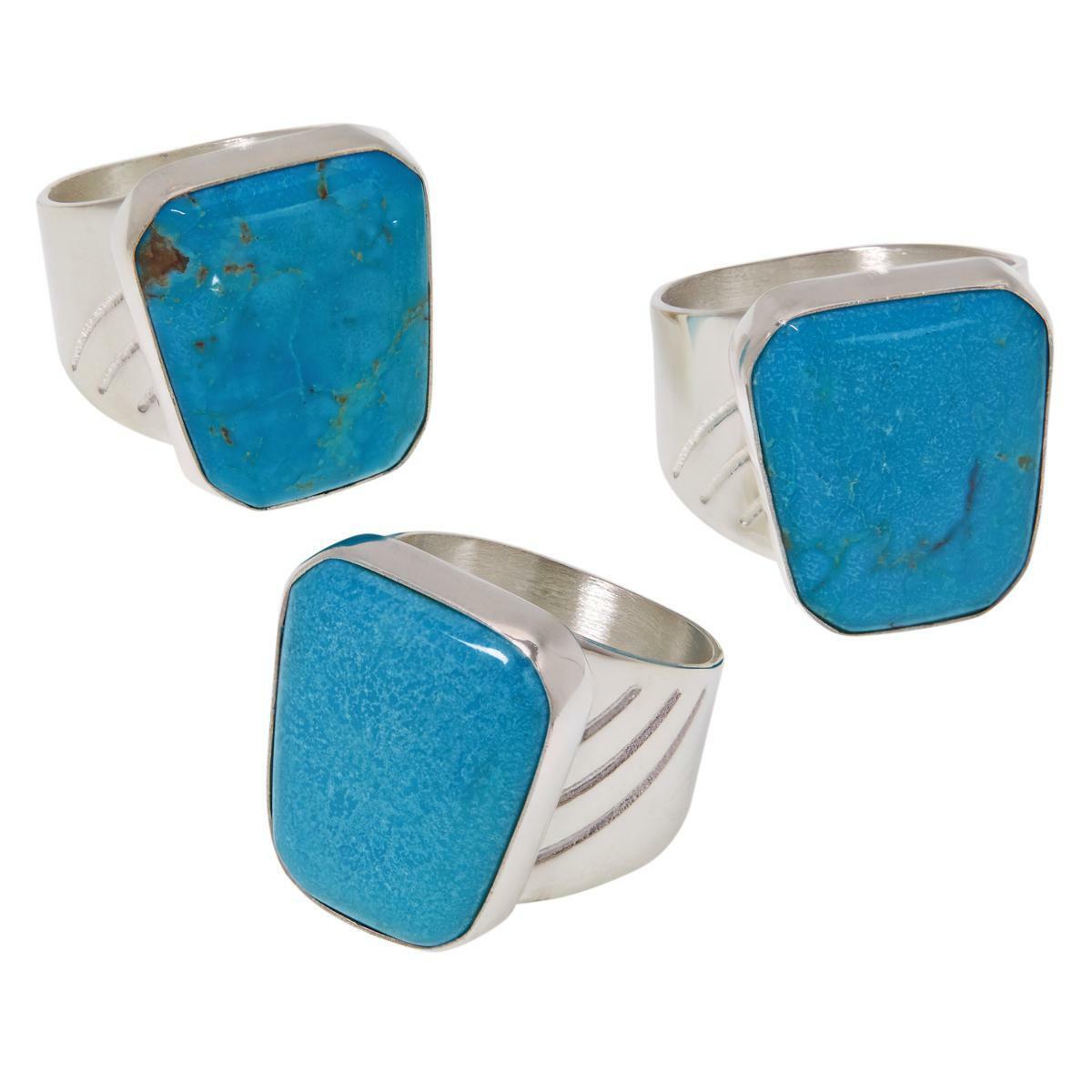 Jay King Sterling Silver Cloudy Mountain Turquoise Geometric Ring, Size 6
