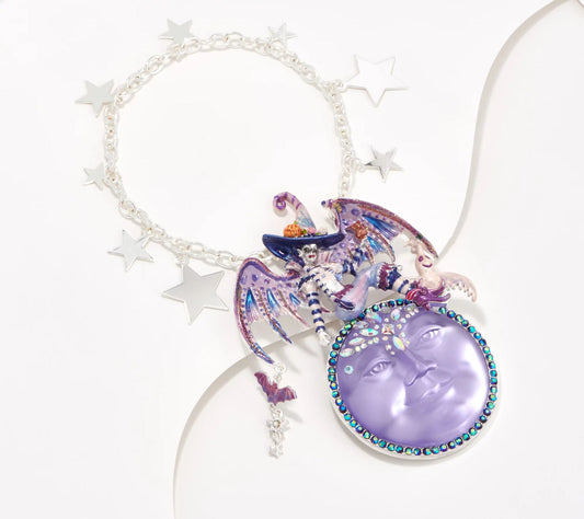 QVC Kirks Folly Endora Practical Magic Empress Moon Ornament Silvertone