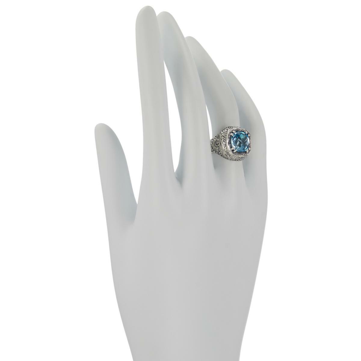 LiPaz 4.5ctw Blue Topaz Sterling Silver Ring Size 5 HSN $100.00