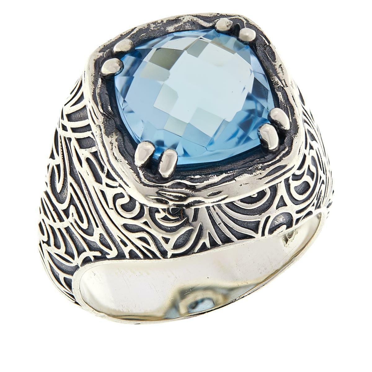 LiPaz 4.5ctw Blue Topaz Sterling Silver Ring Size 5 HSN $100.00