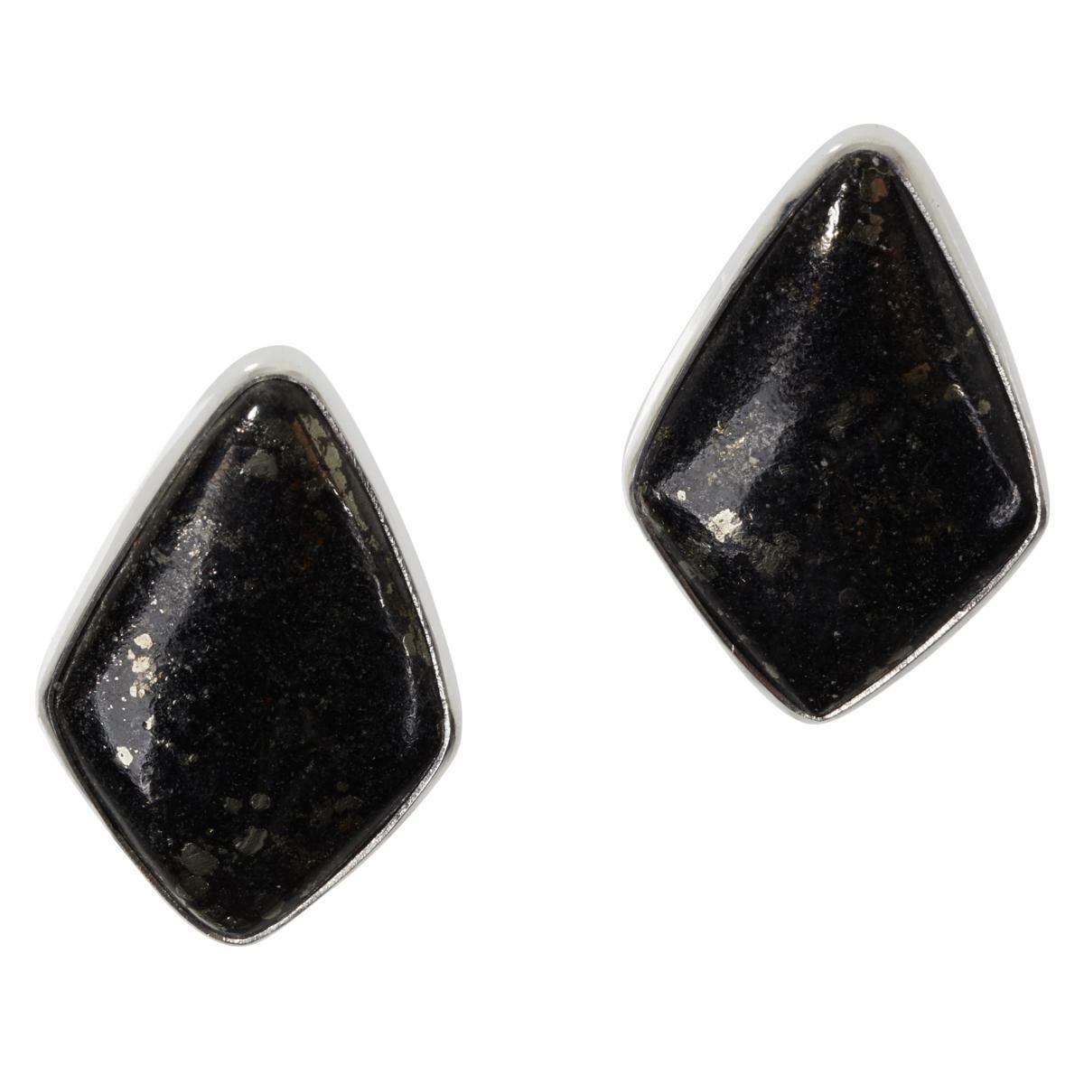 Jay King Sterling Silver Magnetite/Pyrite Earrings.