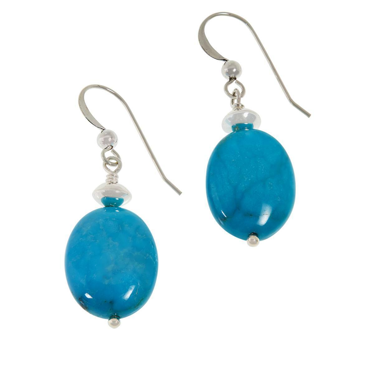 Jay King Sterling Silver Cloudy Mountain Turquoise Drop Earrings.