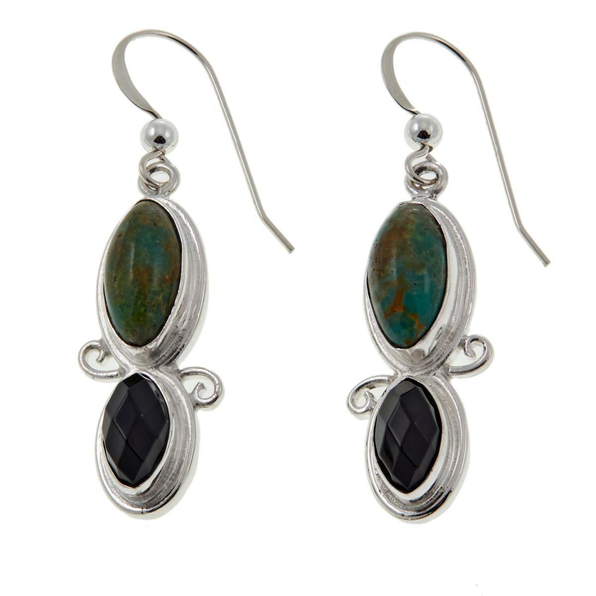 Jay King Smoky Quartz and Alicia Turquoise Drop Earrings
