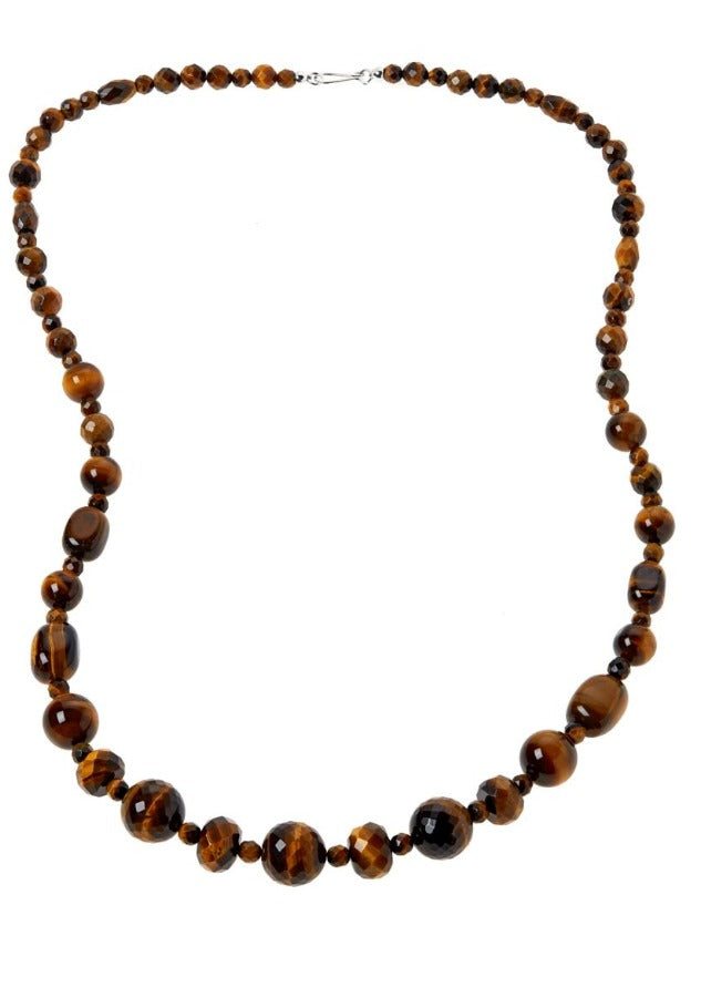 Jay King 32" Sterling Silver Tiger's Eye Quartz Bead Necklace