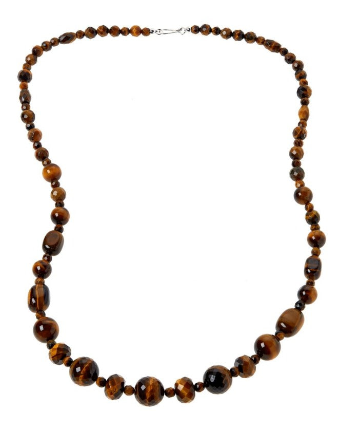 Jay King 32" Sterling Silver Tiger's Eye Quartz Bead Necklace