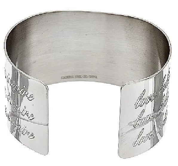 QVC Inspirational Extra Bold Cuff Average Bracelet 6-3/4" Stainless Steel