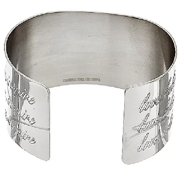 QVC Inspirational Extra Bold Cuff Average Bracelet 6-3/4" Stainless Steel