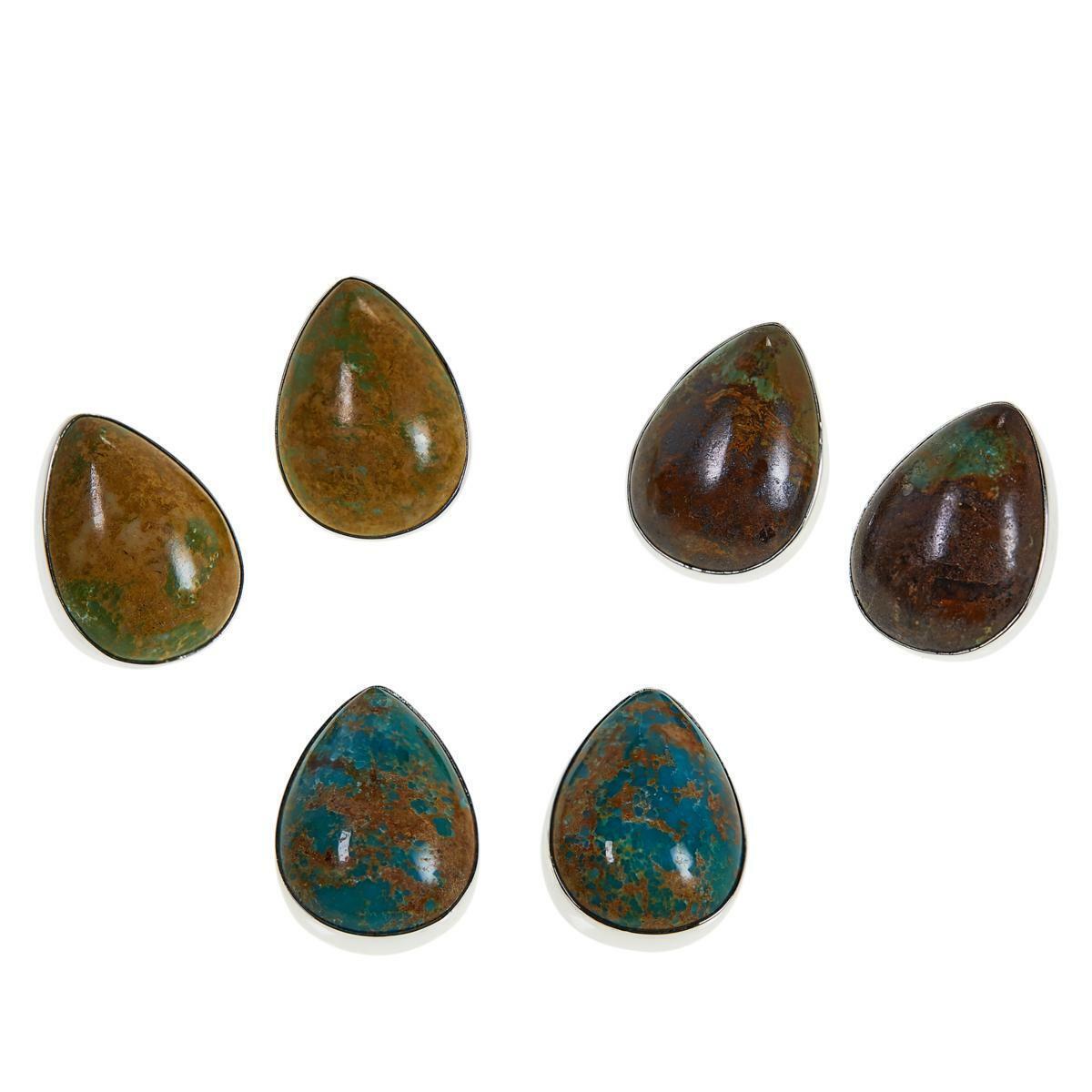 Jay King New Red Skin Turquoise Pear-Shaped Stud Earrings