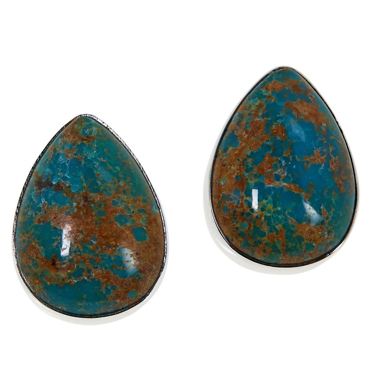 Jay King New Red Skin Turquoise Pear-Shaped Stud Earrings