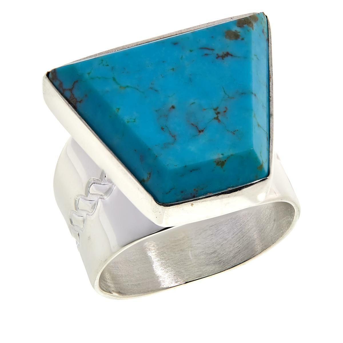 Jay King Sterling Silver Azure Peaks Turquoise Geometric Ring, Size 6