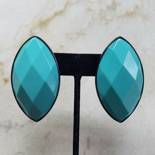 Wildlife By Heidi Klum Turquoise/Blue Gemstone & Gold-Tone Clip-On Earrings