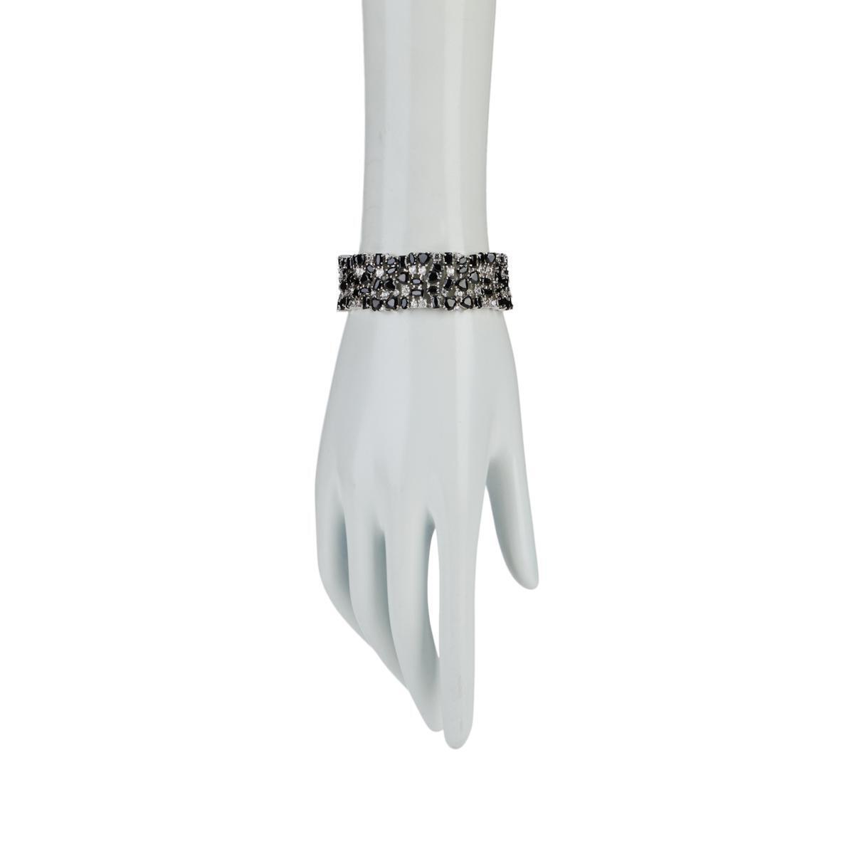 Colleen Lopez Black Spinel & White Zircon Bracelet. 8"