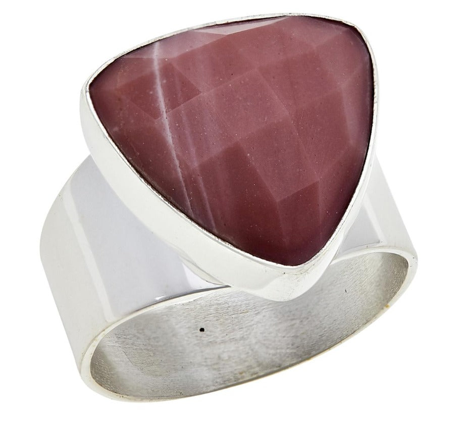 Jay King Sterling Silver Faceted Freeform Pink Opal Ring, Size 8