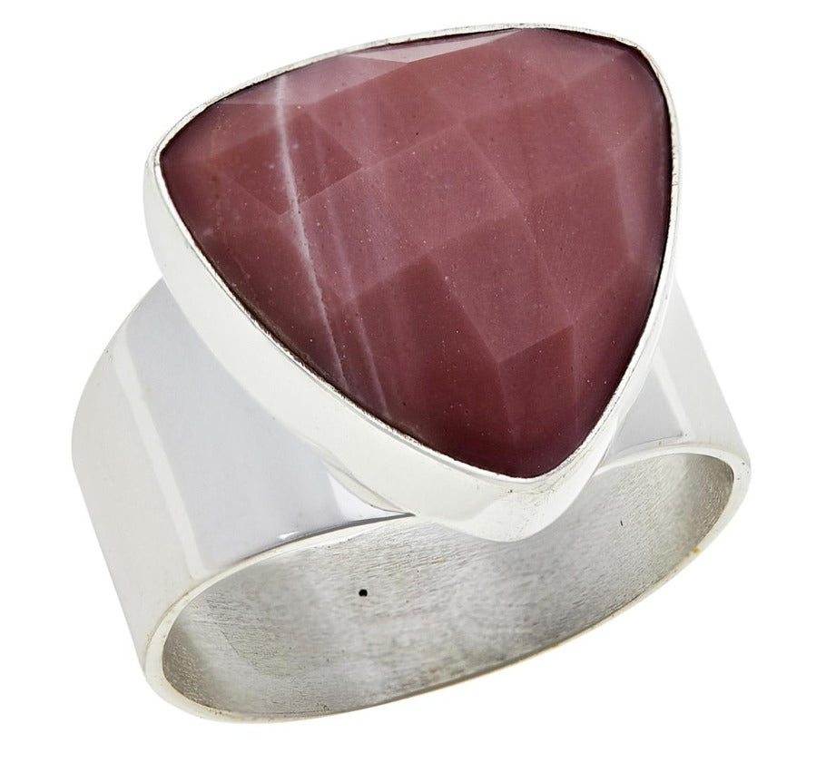 Jay King Sterling Silver Faceted Freeform Pink Opal Ring, Size 8