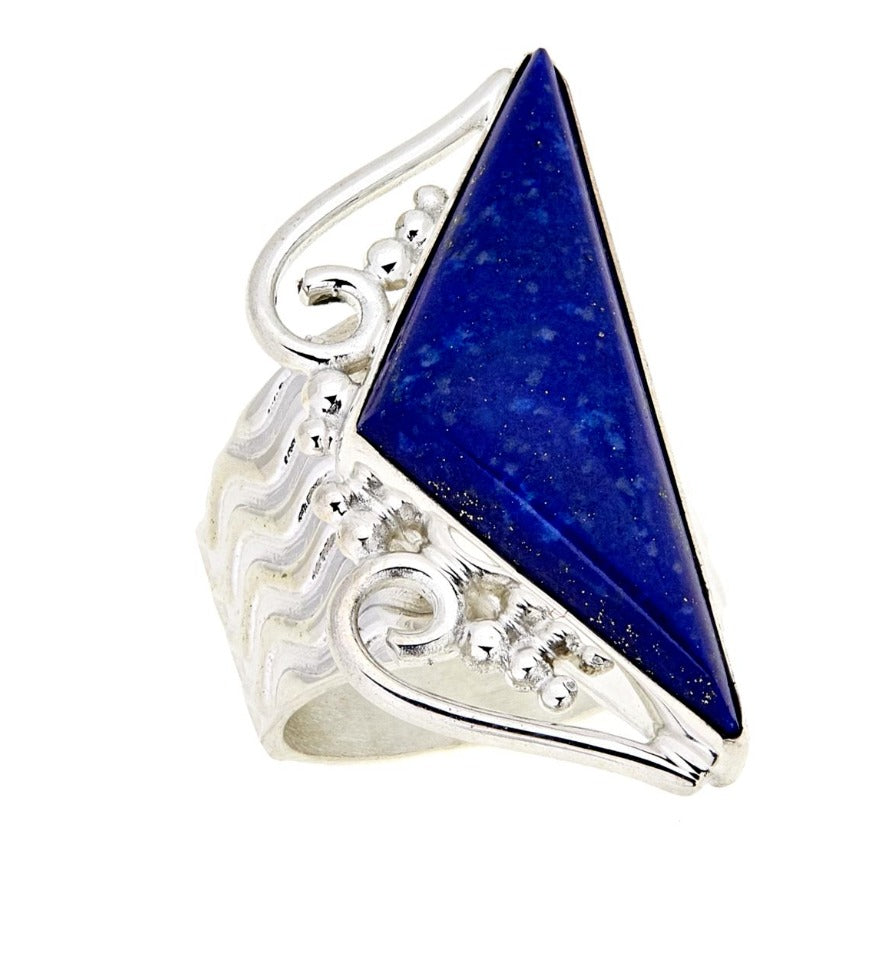 Jay King Freeform Lapis Sterling Silver Ring. Size 6