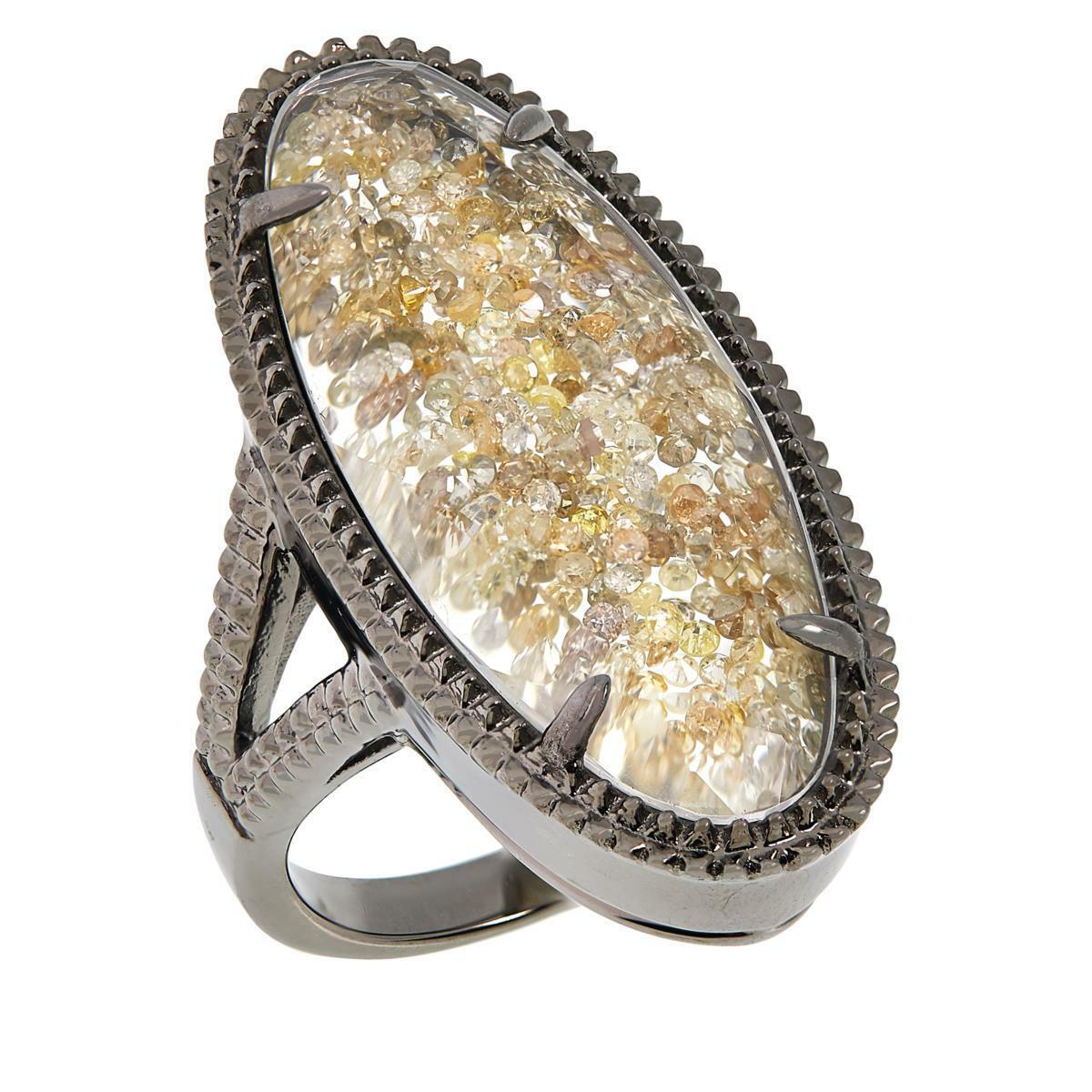 Colleen Lopez Sterling Silver Fancy Diamond Shaker Ring, Size 6