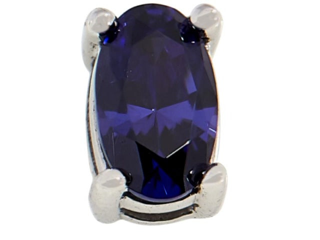 Absolute Sterling Silver 0.50ct Simulated Tanzanite Oval Stud Earrings