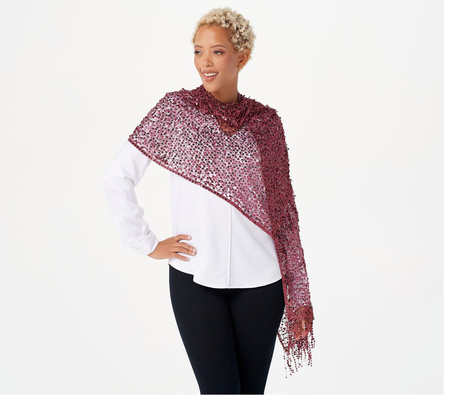 Kirks Folly Dreamkeeper Fairy Queen Holiday Sequin Scarf, Red (363759907803)