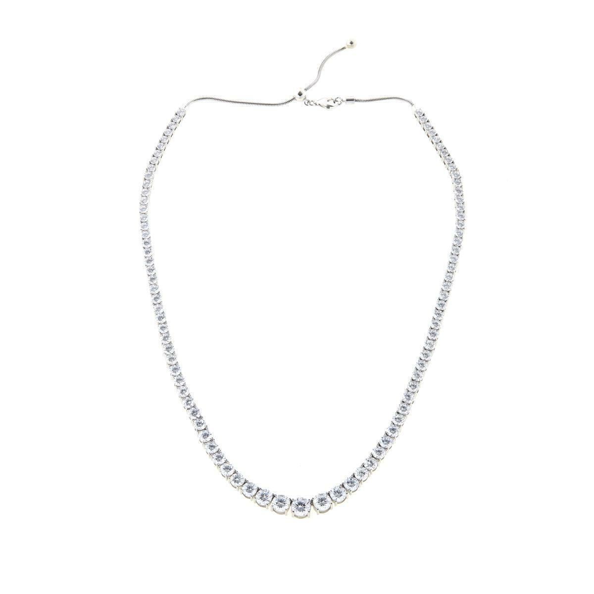 Absolute 21.27Ctw Cz Graduated 18" Adjustable Line Necklace Hsn $260