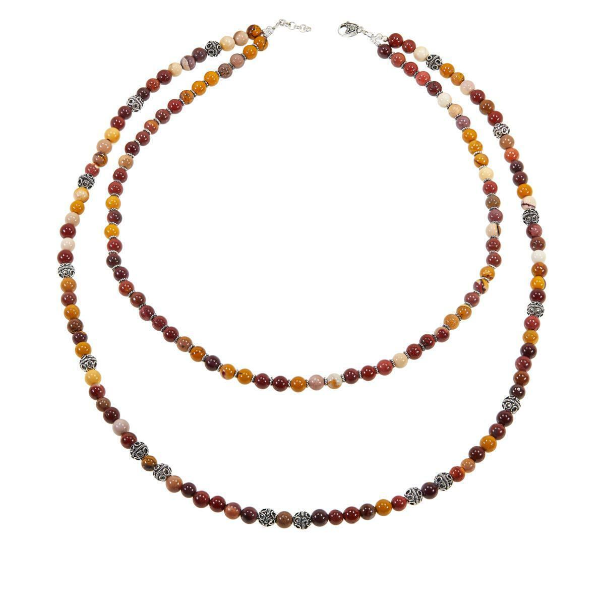 Ottoman Silver Mookite Color 2-Strand Gemstone Bead Necklace