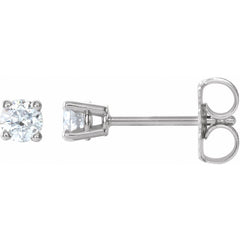 14K White 1/4 Ctw Natural Diamond Stud Earrings