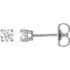 14K White 1/3 Ctw Natural Diamond Stud Earrings