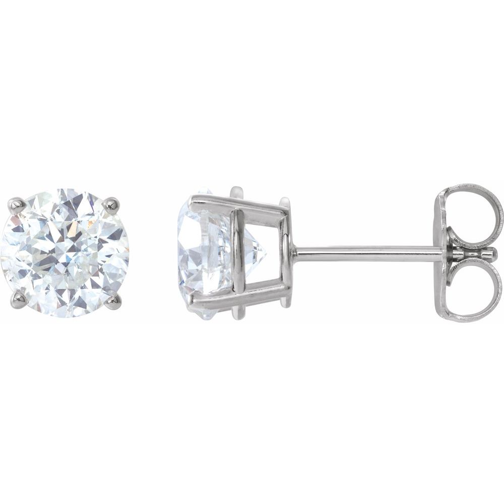 14K White Stuller Lab-Grown Moissanite Stud Earrings