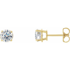 14K Yellow 1/3 Ctw Natural Diamond Stud Earrings