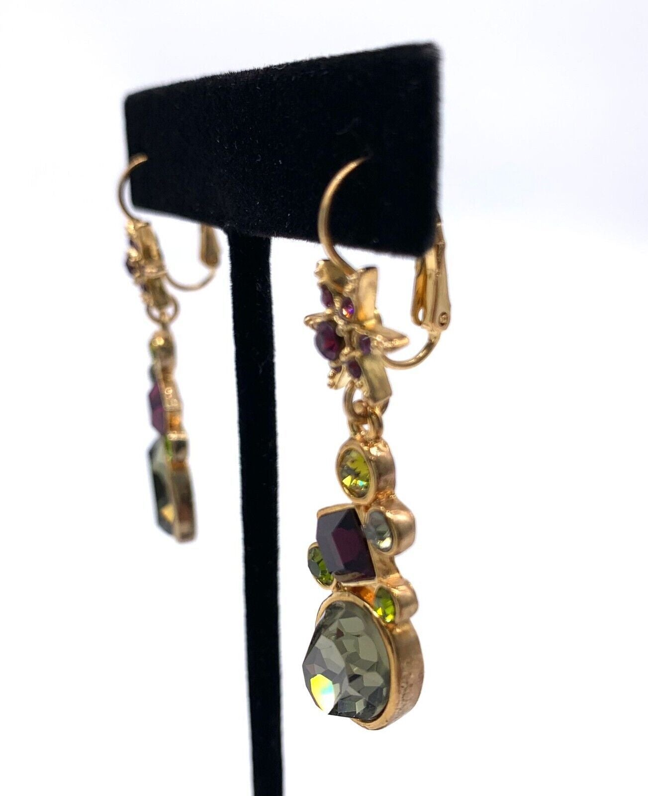 Kirks Folly Vintage Multi-Color Star Crystal  Earrings
